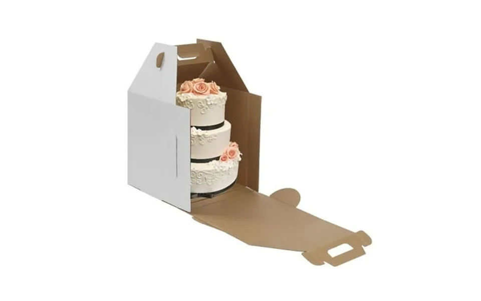 W Packaging Plain Tall White Kraft Cake-carrier Box 16 X 16 X 18 High - Pack Of 10