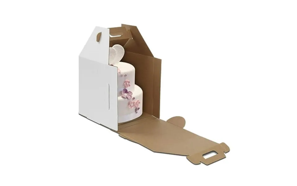W Packaging Wptc1618wke 16x16x18 White Kraft Plain Tiered Cake Box No Window Lock Corner E-flute Pack Of 10