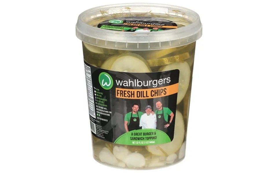 Wahlburgers Dill Chip Pickle 32 Fl Oz 1 Oz Serving Size 24 Servings Per Container Plastic Tub