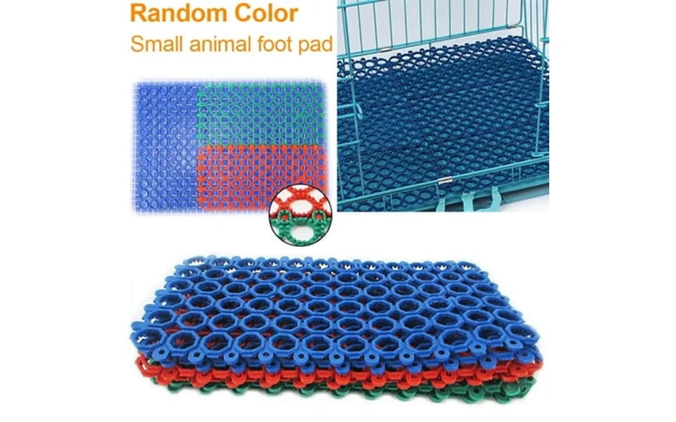 Walbest 5pcs Cool Bed Mats For Pets Skidproof Splicing Foot Pad Cage Floor Mesh Mats For Small Animals Hamster Rabbit