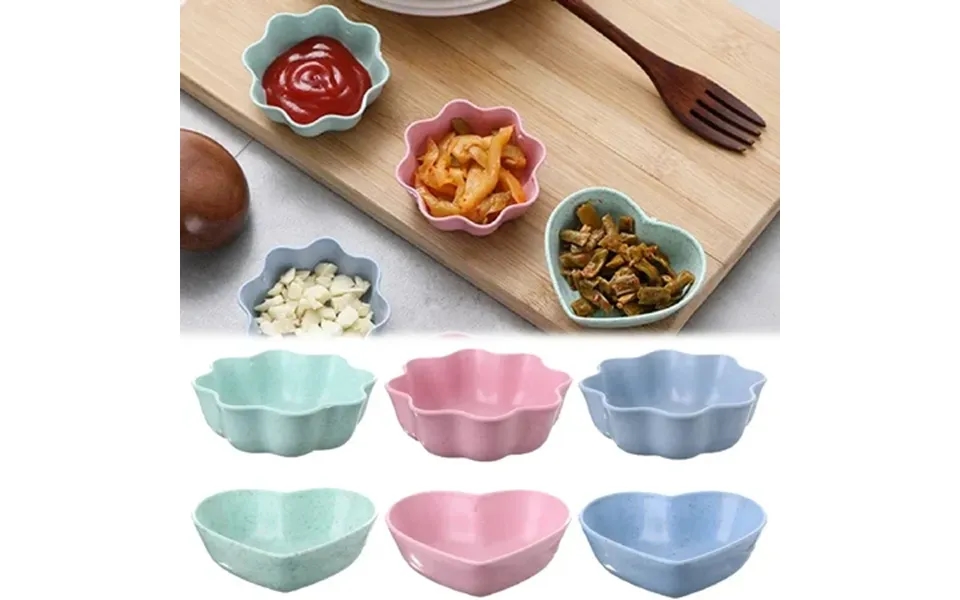 Walbest Heart Plum Bossom Shaped Sauce Dish Smooth Surface Plastic Seasoning Dish Sauce Dipping Bowl For Kitchen 1 Piece