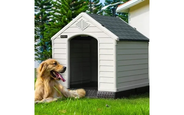 Waleaf Durable Waterproof Plastic Dog House For Small To Large Sized Dogs Indoor Outdoor Doghouse With Elevated Floor product image