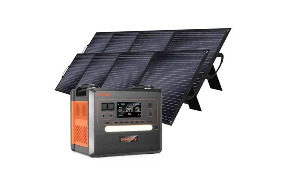 Walmart Deals - Solarplay Q2402m Power Station 2304wh 2500w Lfp Battery 4 Ac Ports Home & Camping Backup With 2×200w Sol