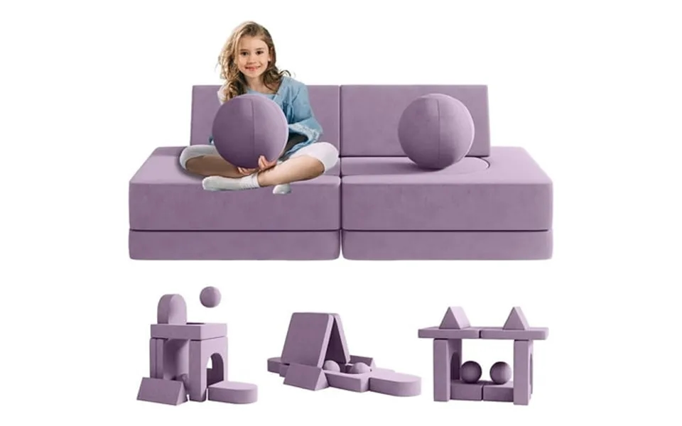 Wanan 10pcs Kids Couch Modular Sofa Convertible Toddler Play Sofa With 2 Balls