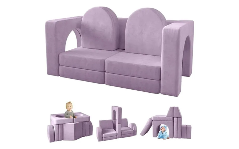 Wanan Kids Couch 10pcs Toddler Couch With Modular Kids Couches For Playroom Bedroom 10 In 1 Multifunctional Toddler Couc