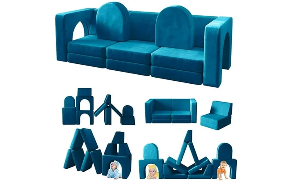 Wanan Kids Couch 13pcs Modular Kids Play Couch For Playroom Bedroom 13 In 1 Multifunctional Kid Sofa For Playing Creativ