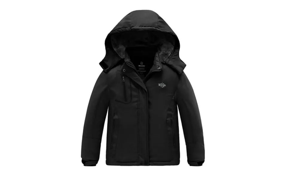 Wantdo Girl S Waterproof Snowboarding Jacket Warm Fleece Winter Coat Raincoats Black Size 6 7