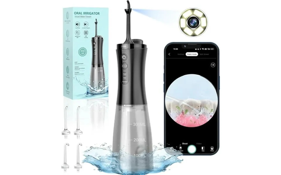 Water Flosser With Camera For Teeth Visual Water Dental Flosser With 12-gear Rechargeable Water Flosser With 3-nozzle An