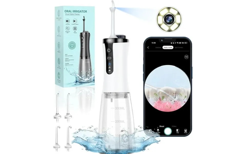 Water Flosser With Camera For Teeth Visual Water Dental Flosser With 12-gear Rechargeable Water Flosser With 3-nozzle An