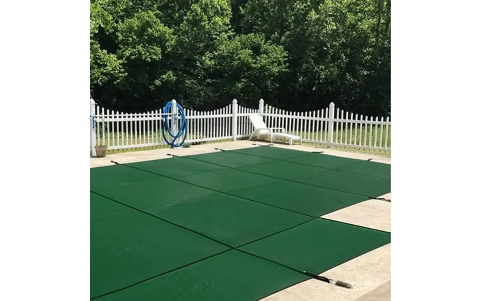 Waterwarden Inground Mesh Pool Safety Cover For A 16’ X 32’ Rectangle Pool Left Step 20-year Warranty