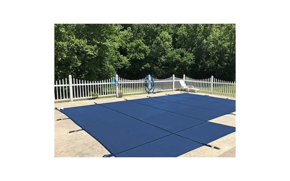 Waterwarden Inground Mesh Pool Safety Cover For A 16’ X 32’ Rectangle Pool Left Step 20-year Warranty
