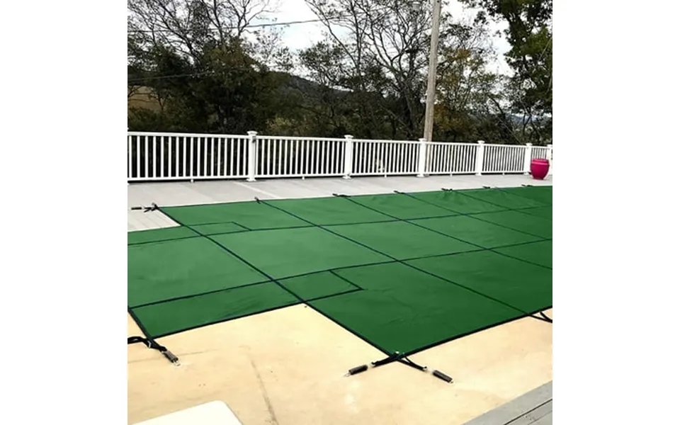 Waterwarden Inground Mesh Pool Safety Cover For An 18’ X 36’ Rectangle Pool Center End Step 20-year Warranty