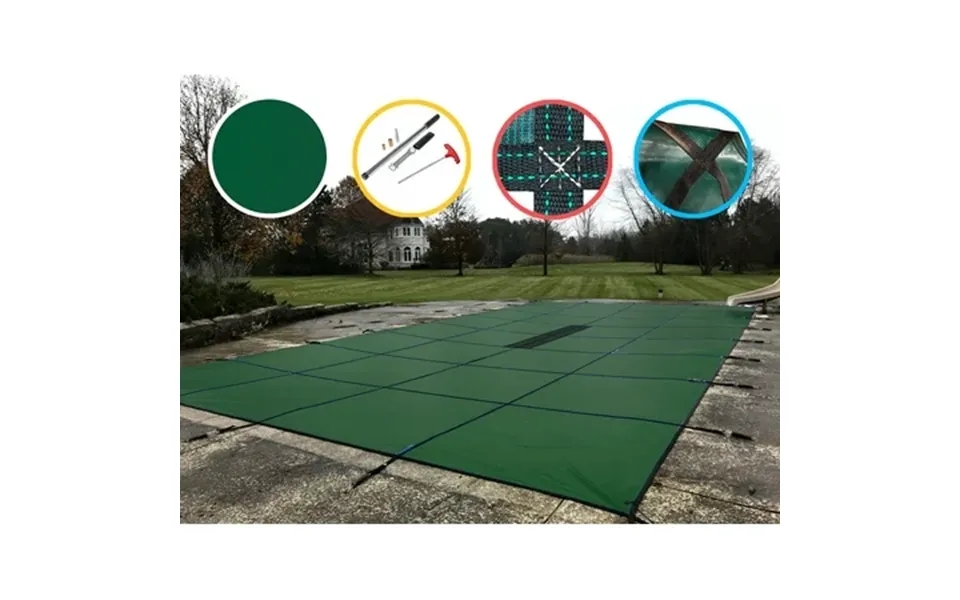 Waterwardenin-ground Pool Safety Cover Fits 14’ X 28’ Center Drain Panel Ul Classified To Astm F1346