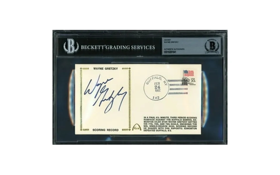 Wayne Gretzky Autographed 1982 First Day Cover Edmonton Oilers Beckett Bas 18281641