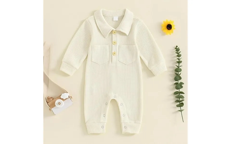 Wdzudu Infant Boys Girls Clothes Set Newborn Baby Romper Waffle Jumpsuit Long Sleeve Button Solid Bodysuit 2024 Fashion