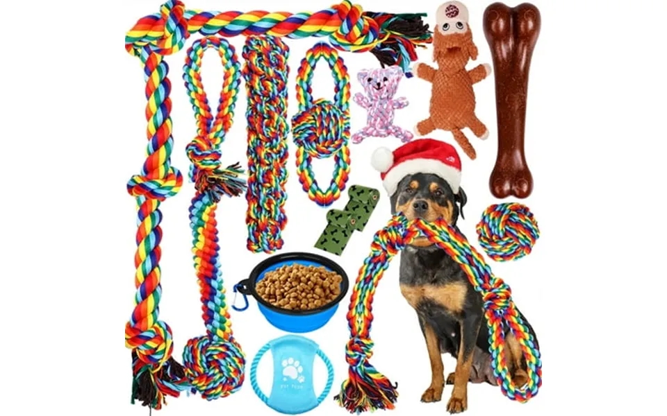 Wepsen 13 Pcs Chew Toys For Aggressive Chewers Large Dogs Indestructible Rope Toy For Large Breed Dog Outdoor Dog Toys