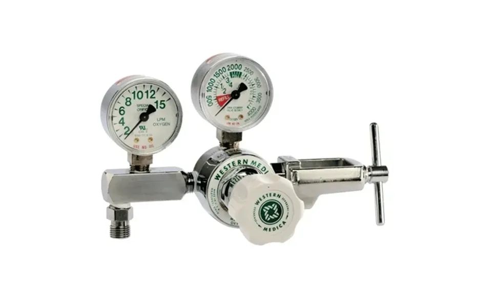 Western Enterprises M1 Series Flow Gauge Regulators Oxygen 2-15 Lpm Cga-870 Yoke 3 000 Psi Inlet