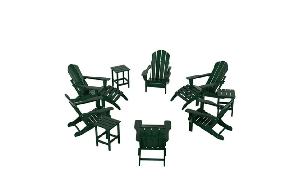 Westintrends Malibu 12 Piece Adirondack Chairs Set All Weather Poly Lumber Outdoor Patio Furniture Set Adirondack Chairs
