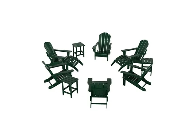 Westintrends Malibu 12 Piece Adirondack Chairs Set All Weather Poly Lumber Outdoor Patio Furniture Set Adirondack Chairs product image