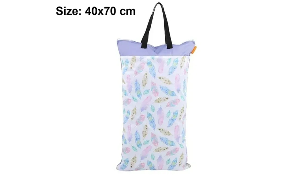 Wet Dry Bag Waterproof Hanging Cloth Diaper With Double Zippered Pockets 40*70cm Large Capacity Baby Clothes Storage Bag