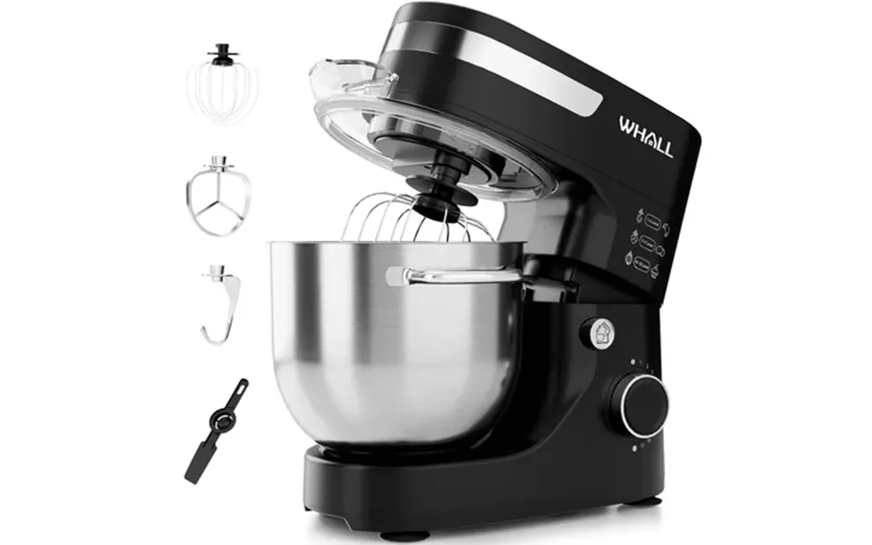 Whall 12-speed 5.5 Qt Tilt-head Stand Mixer Black With Dough Hook Wire Whip Beater