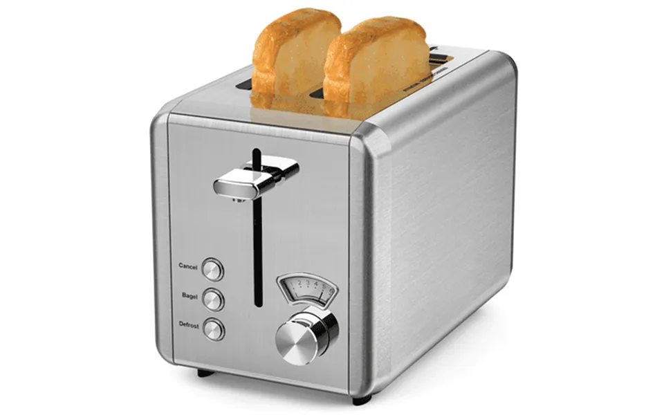 Whall 2 Slice Toaster - Stainless Steel Toaster With Wide Slot 6 Shade Settings Bagel Function Silver