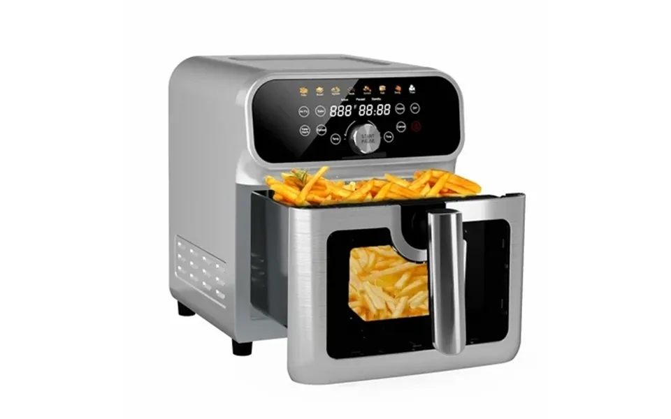 Whall Stainless Steel 6qt Air Fryer With Visual Window 8 Preset Menus & 360 Rapid Air Circulation For Healthy Oil-less C