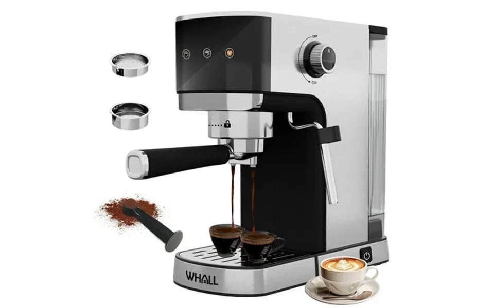 Whall Touchscreen Espresso Machine 20 Bar Espresso Coffee Maker With Milk Frother Steam Wand Stainless Steel Coffee Mach