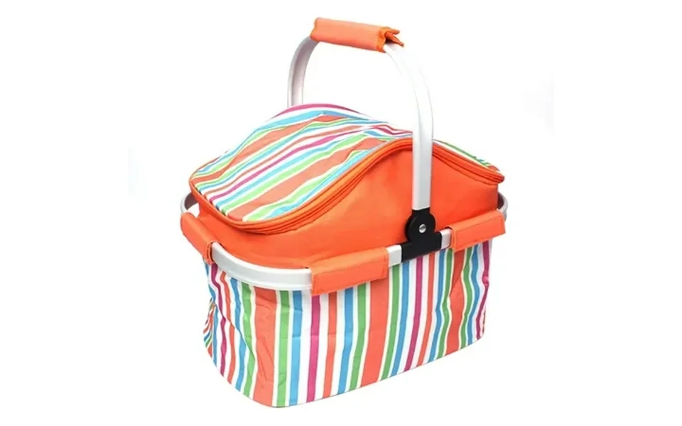 Whamvox Picnic Bag Wicker Basket Insulated Lunch Hamper Tote Bags Orange