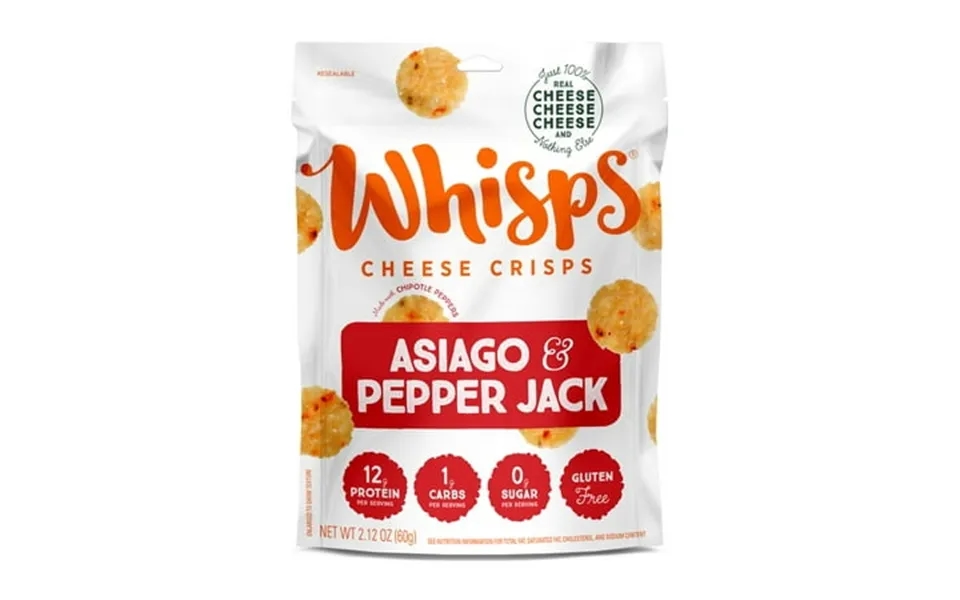 Whisps Asiago Pepper Jack Cheese Crisps Keto Friendly Snacks 2