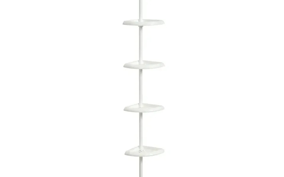 White Shower Caddy With 4 Shelves Zenna Home Adjustable Tension Pole