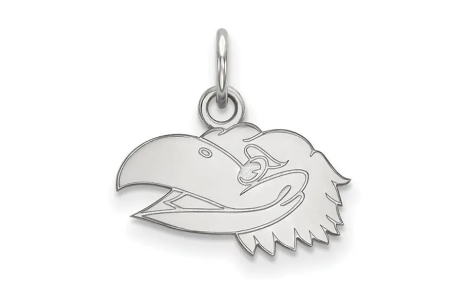 White Sterling Silver Charm Pendant Kansas Ncaa University Of 15 Mm