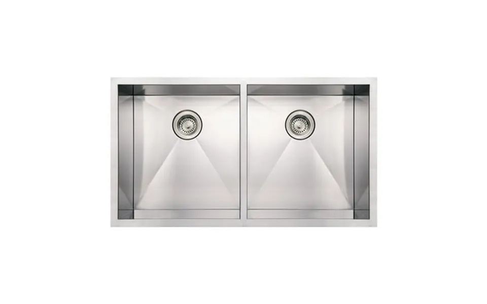 Whitehaus Noah S Collection Brushed Stainless Steel Commercial Double Bowl Undermount Sink