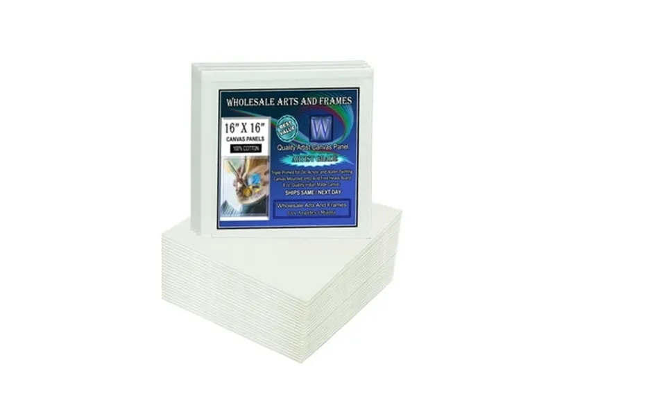 Wholesaleartsframes-com 16x16 White Professional Artist Quality Acid Free Canvas Panels 100-pack 1 Full Case Of 100 Sing