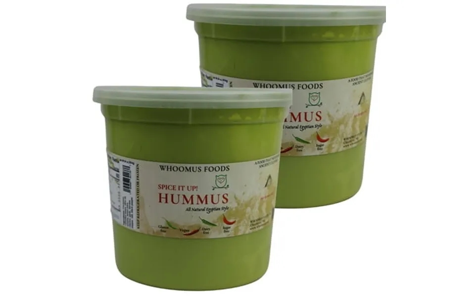 Whoomus All Natural Gourmet Hummus Zesty Serrano Flavor - Party Size 64oz 2 Pack