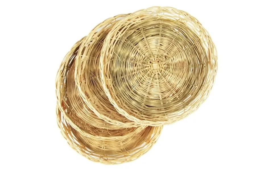 Wicker Paper Plate Holders Set Of 4 9.75 X 9.75 X 0.5 Inches