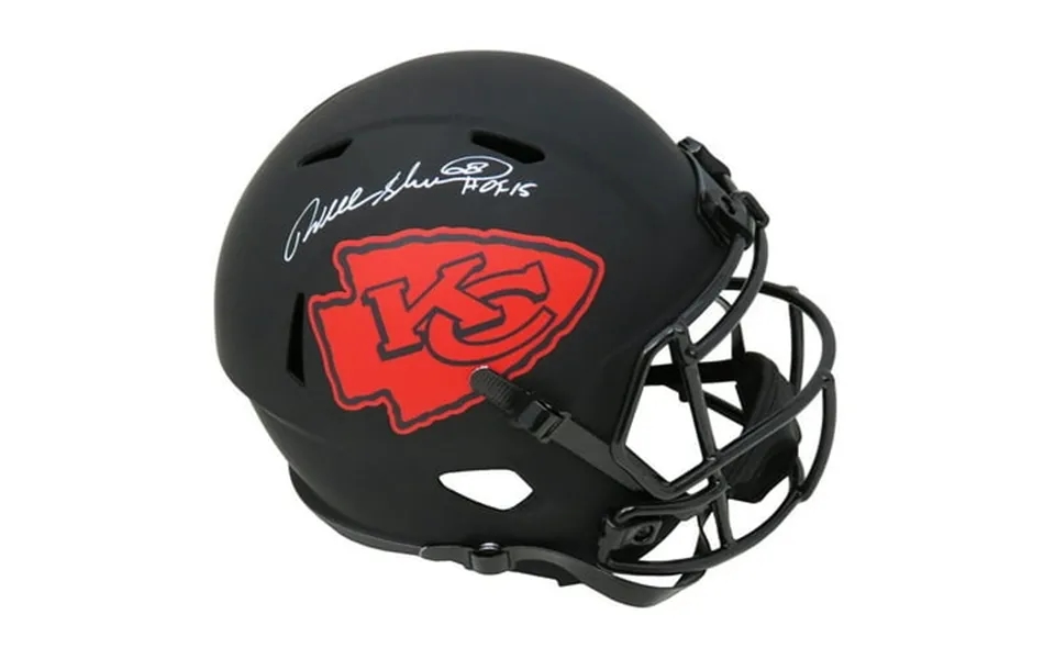 Will Shields Signed Kanas City Chiefs Eclipse Black Matte Riddell Full Size Speed Replica Helmet W Hof 15