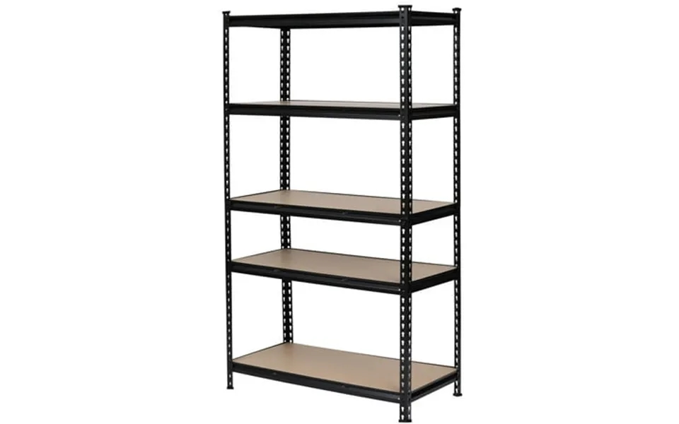Winado Metal Garage 5-shelf Shelving Unit Heavy Duty Storage Racking Organizer Black