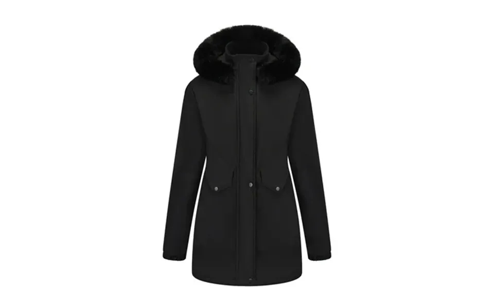 Windbreaker For Women Winter Thicken Jacket Windproof Windproof Mid-length Hooded Quilted Coat Casual Loose Warm Treach