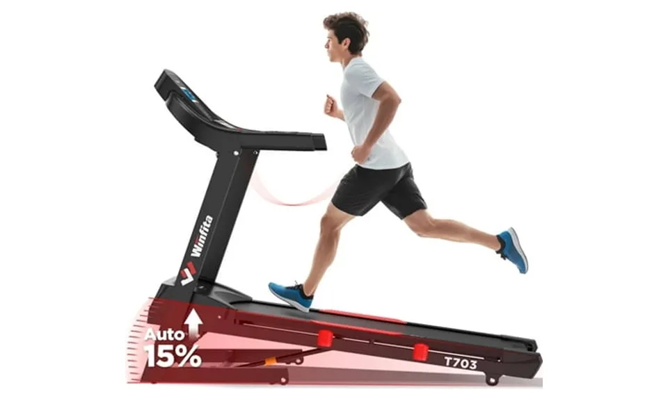 Winfita Treadmill With 15 Levels Auto Incline 4hp 300lbs Capacity Electric Treadmill For Home Portable 0