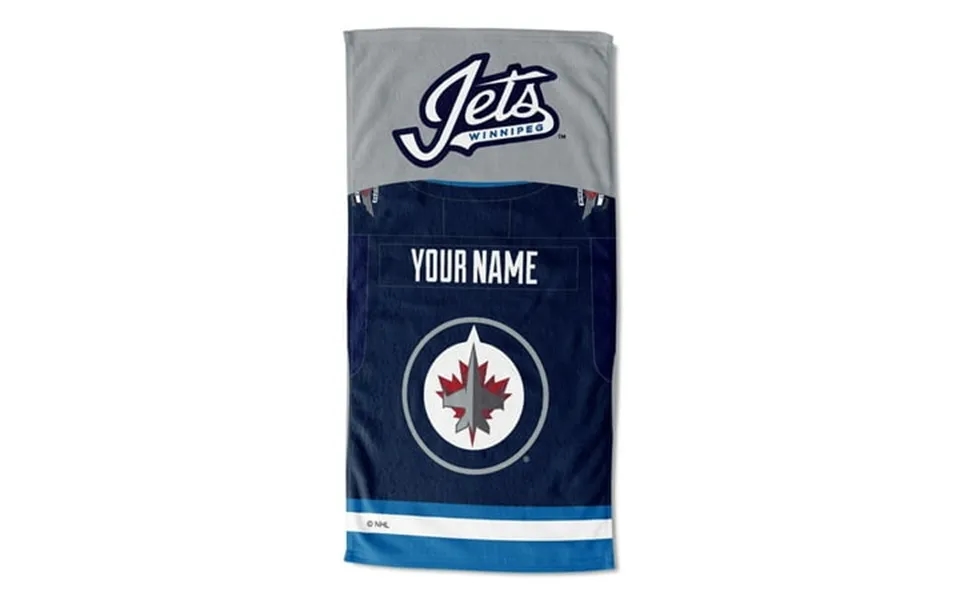 Winnipeg Jets Nhl Jersey Personalized Beach Towel 30 X 60