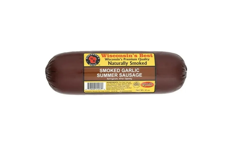 Wisconsin S Best - Garlic Smoked Summer Sausage 12 Oz Shelf Stable Keto Friendly High Protein Low Sugar Low Carb Summer