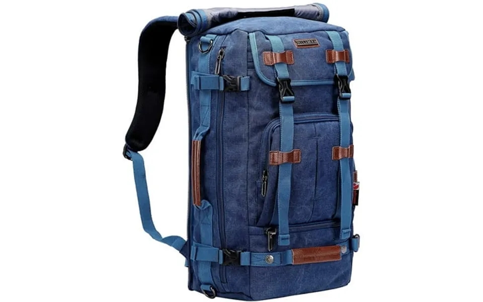 Witzman Travel Backpack For Men Large Canvas Backpack Luggage Carry On Duffel Bag A519-1 Blue
