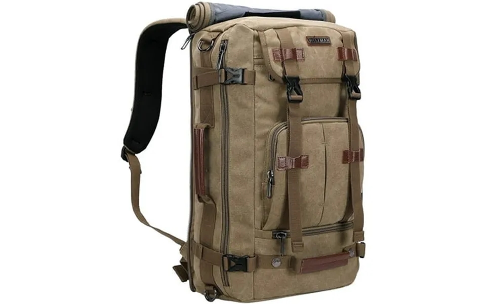 Witzman Travel Backpack For Men Large Canvas Backpack Luggage Carry On Duffel Bag A519-1 Light Green