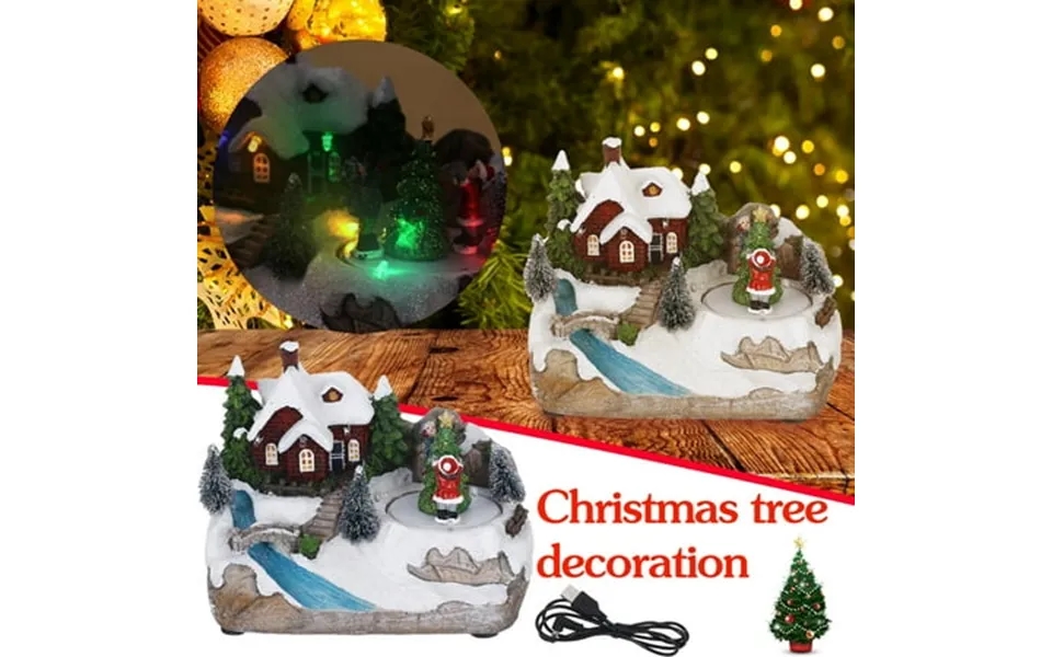 Wlylongift Christmas Black X Friday Led Light Christmas Village House Luminous Figurines Animated Music Gift