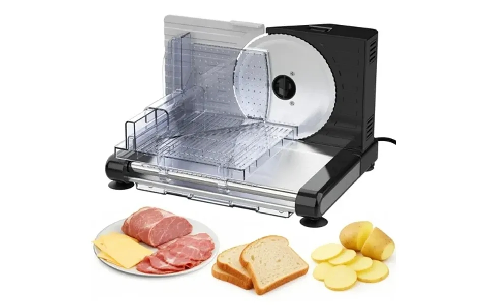 Wnkim Adjustable Electric Meat Slicer For Home Removable 420 Stainless Steel Blade & Child Safety Lock Slice Meat Cheese