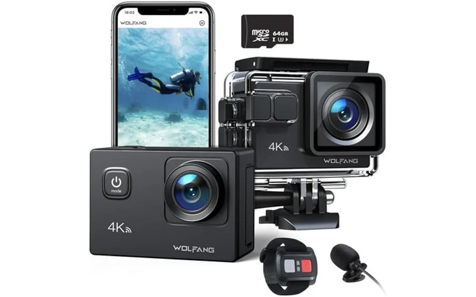 Wolfang Action Camera Full Hd 1080p Wifi 2 Lcd 170 Degree Angle Sports