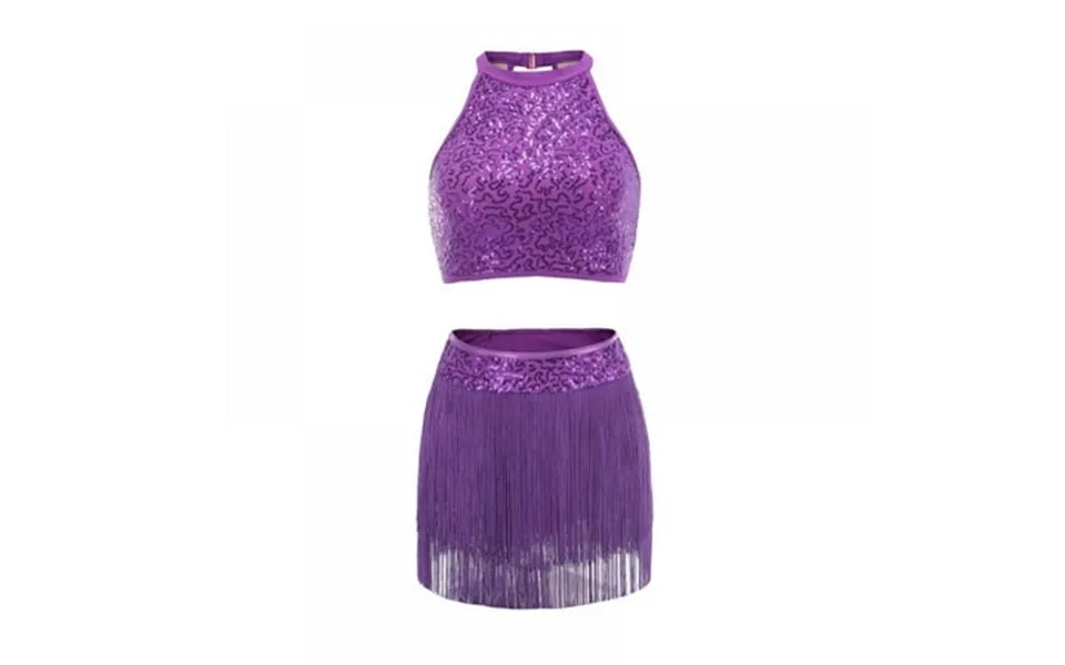 Women Adult And Kids Shiny Sequins 2 Pieces Dance Dress Outfits Ballet Gymnastics Leotard Dance Costume Sequin Fringe Da