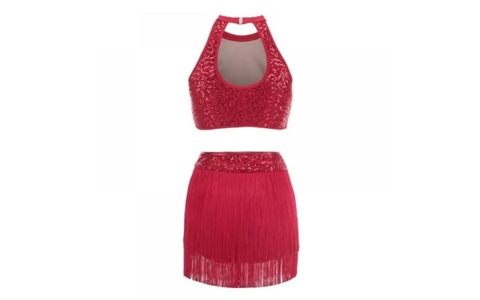 Women Adult And Kids Shiny Sequins 2 Pieces Dance Dress Outfits Ballet Gymnastics Leotard Dance Costume Sequin Fringe Da