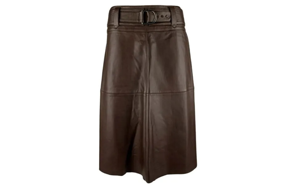 Women S Belted Lambskin Leather Midi Skirt 6